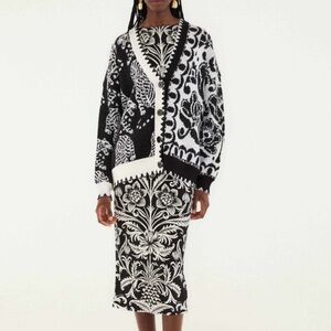 FARM Rio Black and White Cardigan